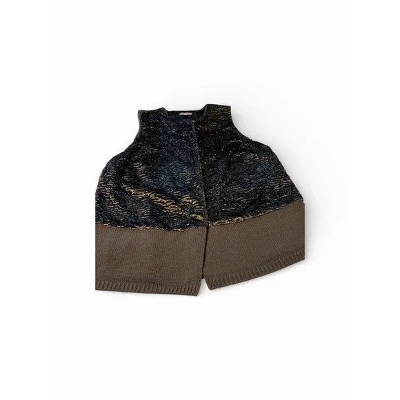 ADRIANNA PAPELL WOMEN'S BLACK FAUX FUR Knit Vest Classic Chic Plus Size 1x - Picture 3 of 8